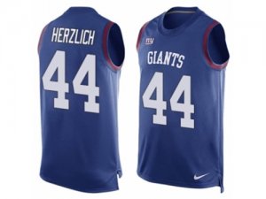 Mens Nike New York Giants #44 Mark Herzlich Limited Royal Blue Player Name & Number Tank Top NFL Jersey