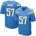 Mens Nike San Diego Chargers #57 Jatavis Brown Elite Electric Blue Alternate NFL Jersey