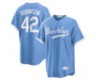 Men's Los Angeles Dodgers #42 Jackie Robinson Light Blue Cool Base Stitched Baseball Jersey