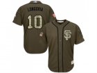 Men San Francisco Giants #10 Evan Longoria Green Salute to Service Stitched Baseball Jersey