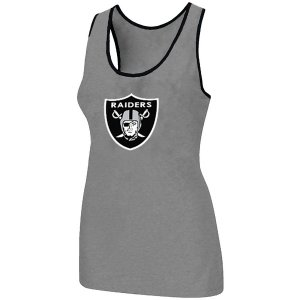 Nike Okaland Raiders Ladies Big Logo Tri-Blend Racerback stretch Tank Top L.grey