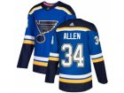 Men Adidas St. Louis Blues #34 Jake Allen Blue Home Authentic Stitched NHL Jersey