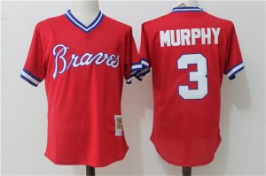 Braves #3 Dale Murphy Red 1980 Cooperstown Collection Jersey