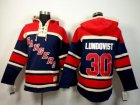 NHL New York Rangers #30 Henrik Lundqvist Navy Blue Sawyer Hooded Sweatshirt Stitched jerseys