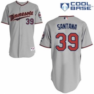 Men\'s Majestic Minnesota Twins #39 Danny Santana Authentic Grey Road Cool Base MLB Jersey