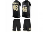 Mens Nike New Orleans Saints #46 Ken Crawley Limited Black Tank Top Suit NFL Jersey