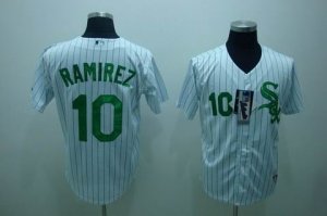 mlb chicago white sox #10 ramirez white(green strip)