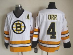 NHL Boston Bruins #4 Bobby Orr all white Throwback jerseys