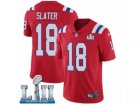 Men Nike New England Patriots #18 Matthew Slater Red Alternate Vapor Untouchable Limited Player Super Bowl LII NFL Jersey