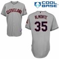 Men's Majestic Cleveland Indians #35 Abraham Almonte Authentic Grey Road Cool Base MLB Jersey