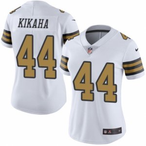 Women\'s Nike New Orleans Saints #44 Hau\'oli Kikaha Limited White Rush NFL Jersey