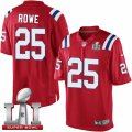 Youth Nike New England Patriots #25 Eric Rowe Elite Red Alternate Super Bowl LI 51 NFL Jersey