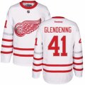 Mens Reebok Detroit Red Wings #41 Luke Glendening Authentic White 2017 Centennial Classic NHL Jersey