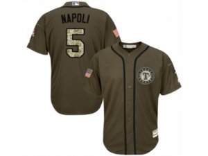 Youth Majestic Texas Rangers #5 Mike Napoli Replica Green Salute to Service MLB Jersey