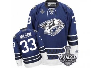 Mens Reebok Nashville Predators #33 Colin Wilson Premier Blue Third 2017 Stanley Cup Final NHL Jersey