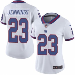 Women\'s Nike New York Giants #23 Rashad Jennings Limited White Rush NFL Jersey