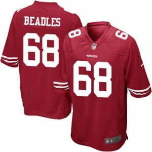 Mens Nike San Francisco 49ers #68 Zane Beadles Game Red Team Color NFL Jersey