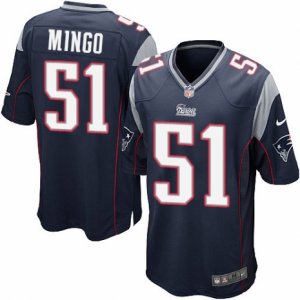 Mens Nike New England Patriots #51 Barkevious Mingo Game Navy Blue Team Color NFL Jersey