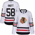 Womens Reebok Chicago Blackhawks #58 Graham Knott Authentic White 2017 Winter Classic NHL Jersey