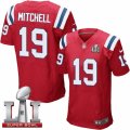 Mens Nike New England Patriots #19 Malcolm Mitchell Elite Red Alternate Super Bowl LI 51 NFL Jersey