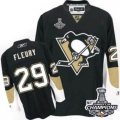 Youth Reebok Pittsburgh Penguins #29 Marc-Andre Fleury Premier Black Home 2016 Stanley Cup Champions NHL Jersey