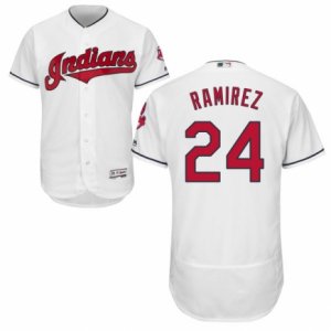 Men\'s Majestic Cleveland Indians #24 Manny Ramirez White Flexbase Authentic Collection MLB Jersey