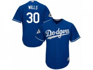 Youth Majestic Los Angeles Dodgers #30 Maury Wills Replica Royal Blue Alternate 2017 World Series Bound Cool Base MLB Jersey