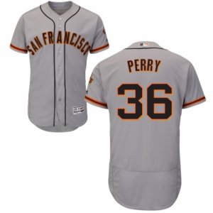 Mens Majestic San Francisco Giants #36 Gaylord Perry Grey Flexbase Authentic Collection MLB Jersey