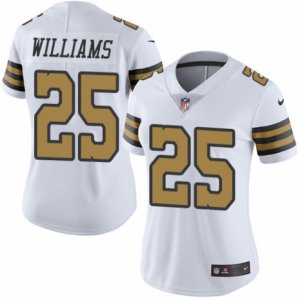 Women\'s Nike New Orleans Saints #25 P. J. Williams Limited White Rush NFL Jersey