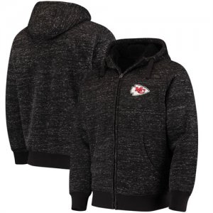 Kansas City Chiefs G III Sports by Carl Banks Discovery Sherpa Full Zip Jacket Heathered Black