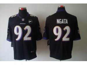 Nike Baltimore Ravens #92 Haloti Ngata black jerseys[Limited Art Patch]