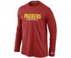 Nike Green Bay Packers font Long Sleeve T-Shirt Red