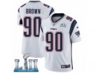 Men Nike New England Patriots #90 Malcom Brown White Vapor Untouchable Limited Player Super Bowl LII NFL Jersey