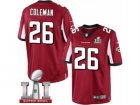 Mens Nike Atlanta Falcons #26 Tevin Coleman Limited Red Team Color Super Bowl LI 51 NFL Jersey