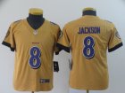 Nike Ravens #8 Lamar Jackson Gold Youth Inverted Legend Limited Jersey