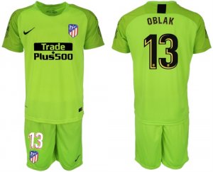 2018-19 Atletico Madrid 13 OBLAK Fluorescent Green Goalkeeper Soccer Jersey