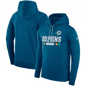 Men\'s Miami Dolphins Nike Aqua Sideline Team Name Performance Pullover Hoodie