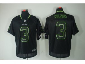 Nike NFL Seattle Seahawks #3 Russell Wilson Black Jerseys(Lights Out Elite)