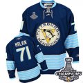 Mens Reebok Pittsburgh Penguins #71 Evgeni Malkin Premier Navy Blue Third Vintage 2016 Stanley Cup Champions NHL Jersey