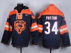 Nike chicago bears #34 Walter Payton blue jersey[pullover hooded sweatshirt]