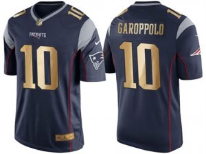 Nike New England Patriots #10 Jimmy Garoppolo Navy Blue Mens NFL Game 2016 Christmas Golden Edition Jersey