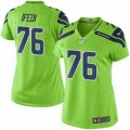 Women's Nike Seattle Seahawks #76 Germain Ifedi Limited Green Rush NFL Jersey