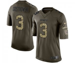 Mens Nike New England Patriots #3 Stephen Gostkowski Limited Green Salute to Service NFL Jersey