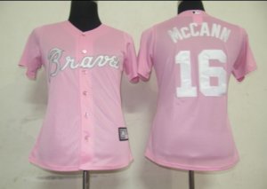 MLB Women Jerseys Atlanta Braves #16 Mccann Pink