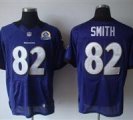 Nike Ravens #82 Torrey Smith Purple With Hall of Fame 50th Patch NFL Elite Jersey