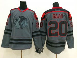 NHL chicago blackhawks #20 Brandon Saad Charcoal Cross Check Jerseys