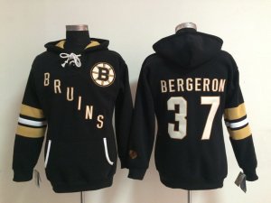 NHL Women Chicago Blackhawks #37 Patrice Bergeron black jerseys(Logo Pullover Hoodie)