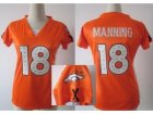 Nike Women Denver Broncos #18 Peyton Manning Orange Womens Draft Him II Top Jerseys