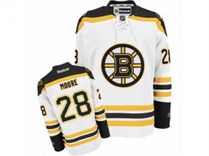 Mens Reebok Boston Bruins #28 Dominic Moore Authentic White Away NHL Jersey