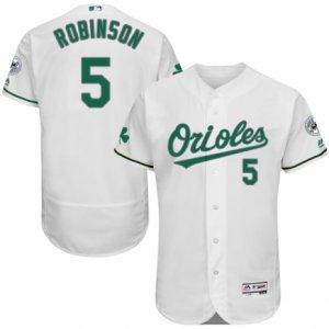 Men\'s Majestic Baltimore Orioles #5 Brooks Robinson White Celtic Flexbase Authentic Collection MLB Jersey